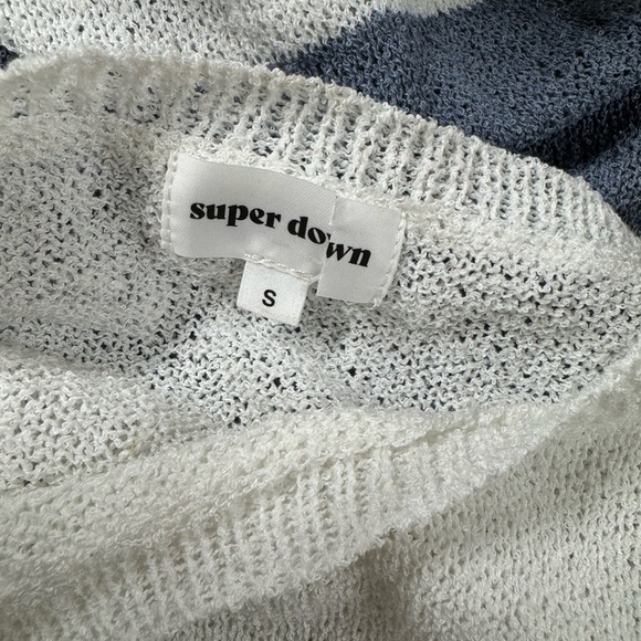 NWT REVOLVE SUPERDOWN Tiffany Stripe Sweater White & Blue S - Picture 10 of 10
